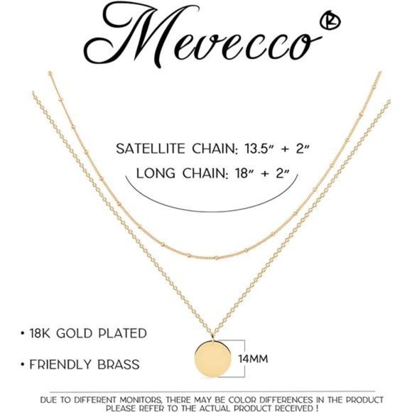 Layered Heart Necklace Pendant Handmade 18k Gold Plated Dainty Gold Choker - Picture 3 of 6